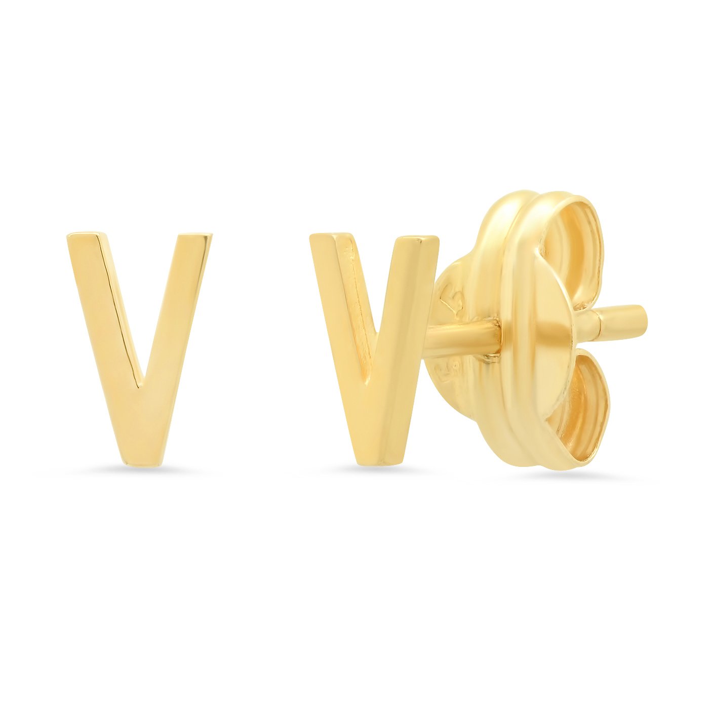 Fine 14k Gold Initial Studs