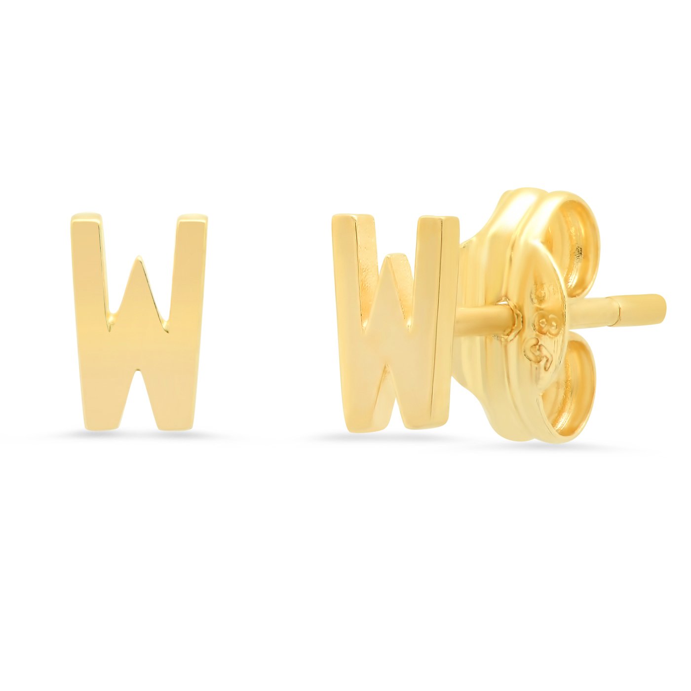 Fine 14k Gold Initial Studs