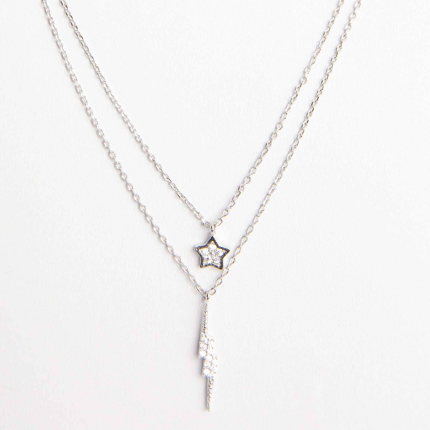Star And Bolt Double Necklace