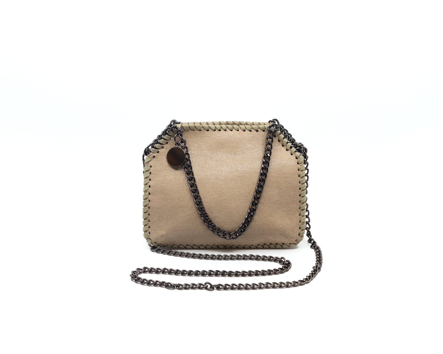 Grey Suede Chain Purse