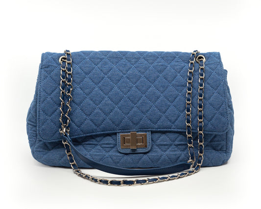 Blue Denim Rectangular Bag