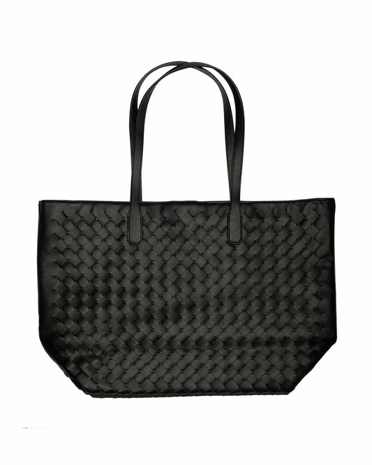 Black Shoulder Textile Bag