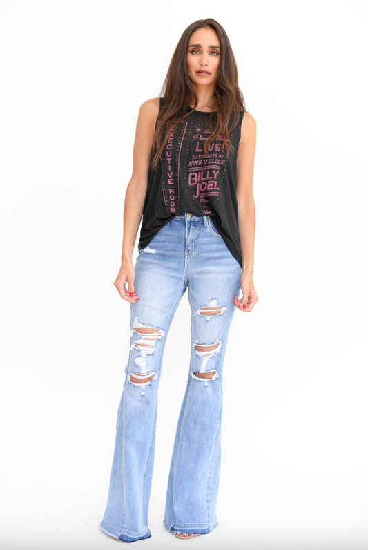 High Rise Flare With Side Panels Jeans