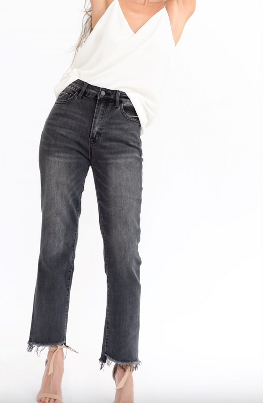 High Rise Straight Crop Jeans