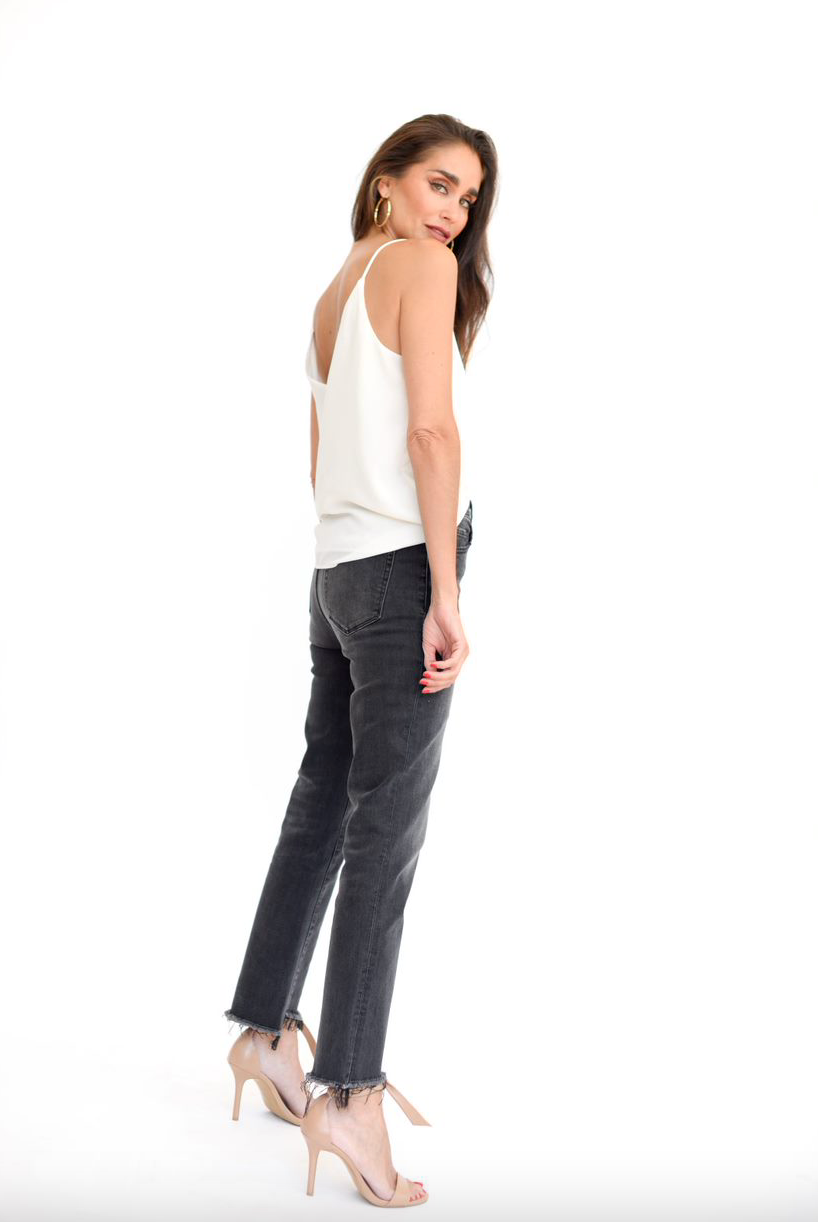 High Rise Straight Crop Jeans