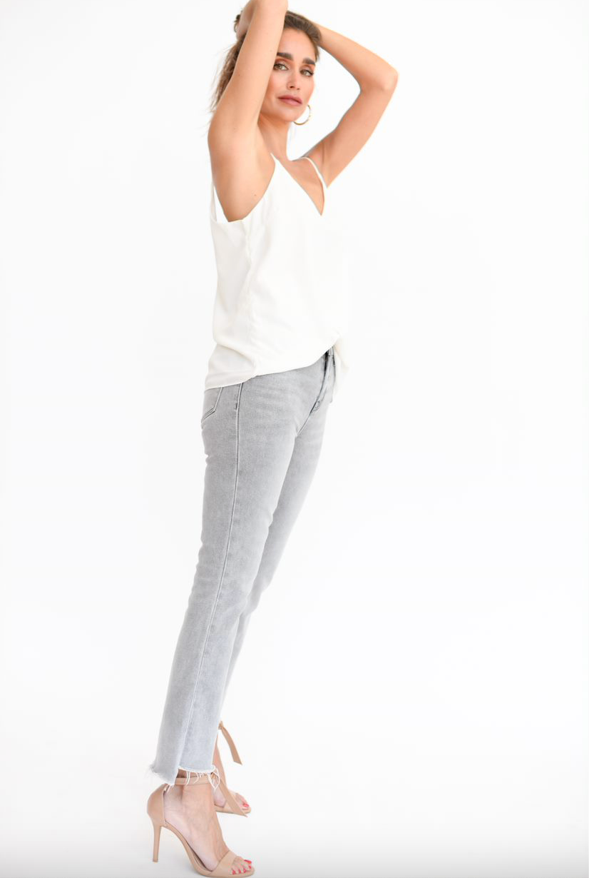 High Rise Crop Flare Jeans