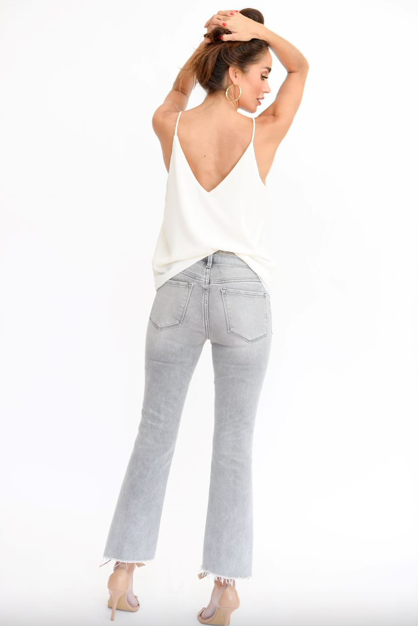 High Rise Crop Flare Jeans