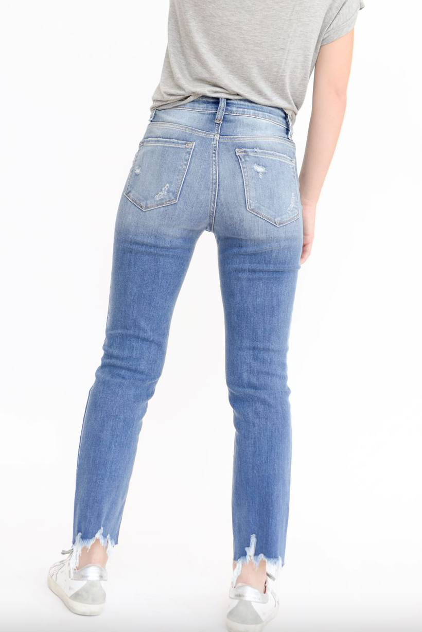 High Rise Clean Cut Crop Straight Jeans