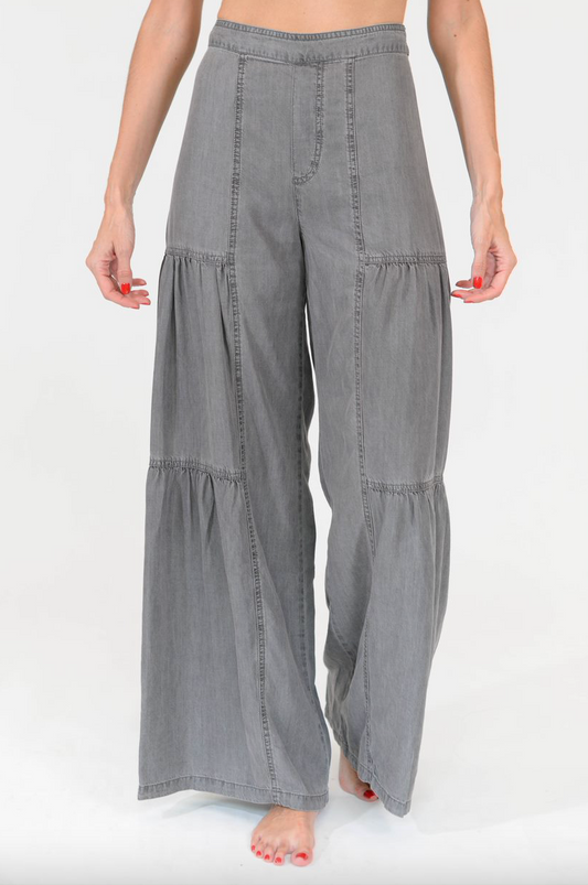 Elastic Waist Wide Leg Pants