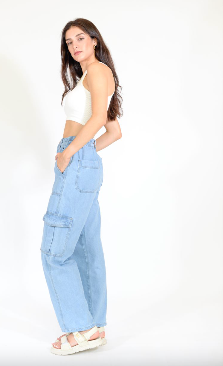 Denim Cargo Pants