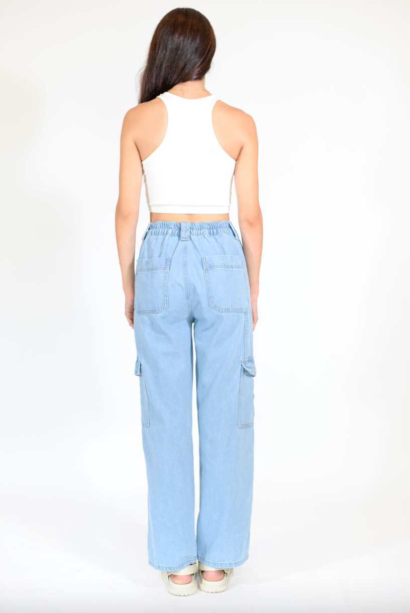 Denim Cargo Pants