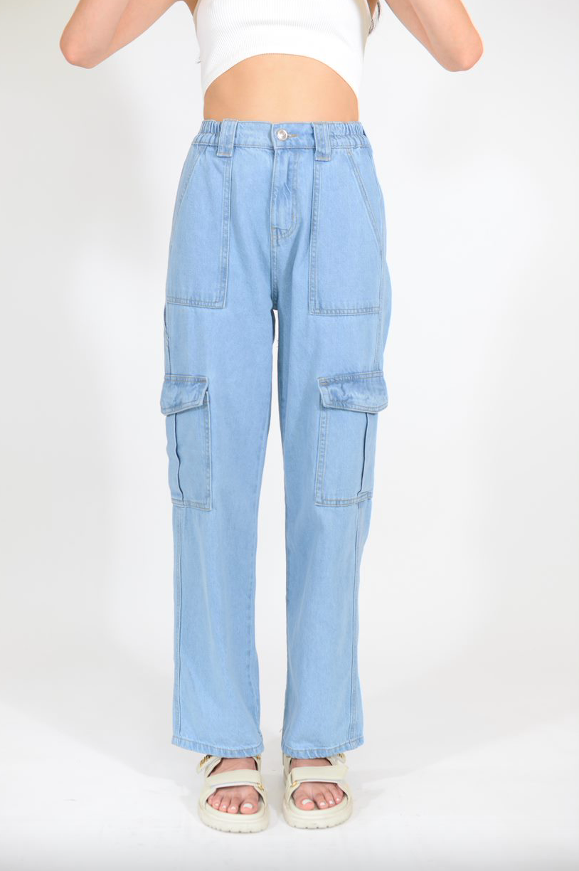 Denim Cargo Pants