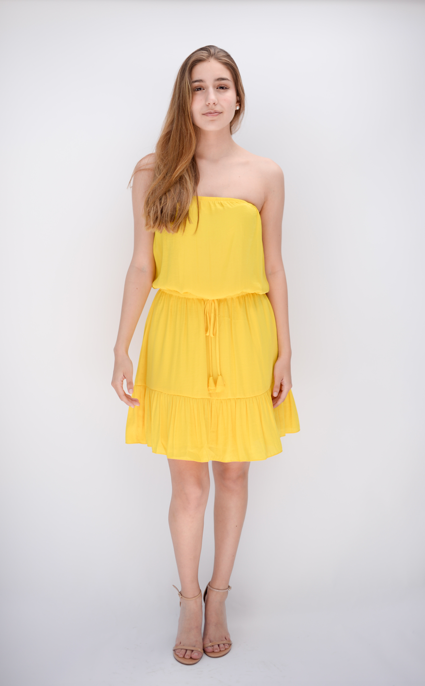 Yellow Strapless Dress