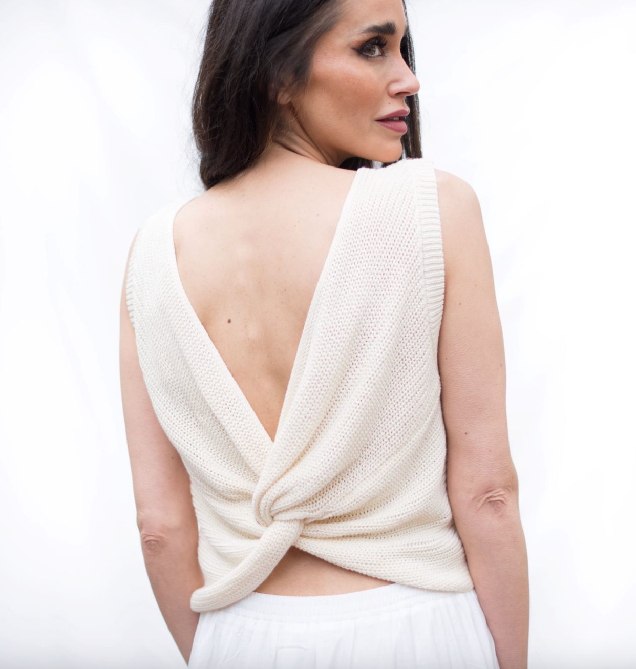 Open Back Knit Top