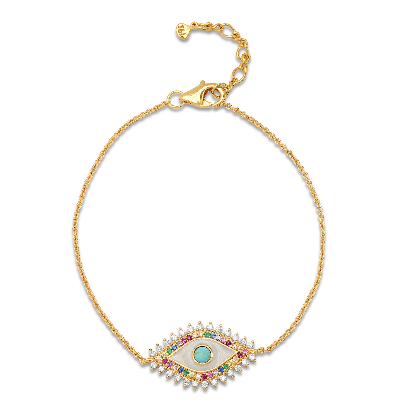 Evil Eye Bracelet With Turquoise and CZ Accents *PRE ORDER (up to 3 weeks)