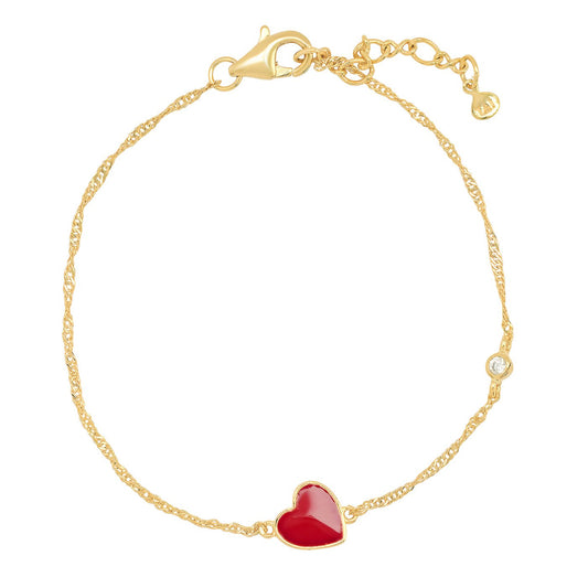 Heart Enamel Charm Chain Bracelet *PRE ORDER (up to 3 weeks)