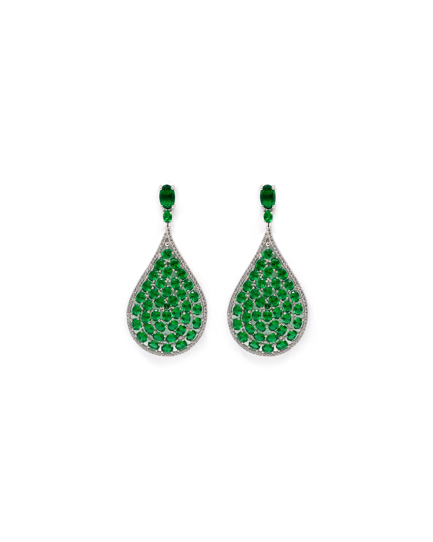 Earring Drop Emerald W/ZC